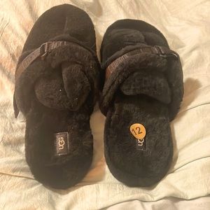 UGG Brand 1118150 Soft Fluff It Slide Slip on Casual Slipper Shoes Black Mens 12